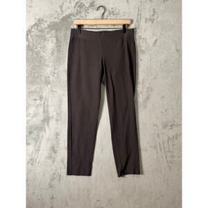 Eileen Fisher Stretch Crepe Slim Ankle Pants Brown Pull On Minimalist Small